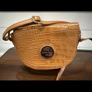Valentina Today Is Your Best Day Italian Leather Crocodile Print Crossbody Bag